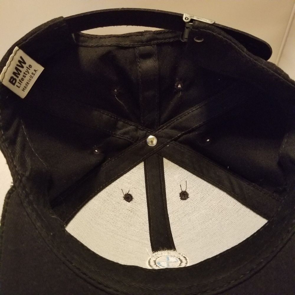 Mens BMW Lifestyle Embroidered Leather Strapback Dad Cap suede Adjustable. - Picture 3 of 13
